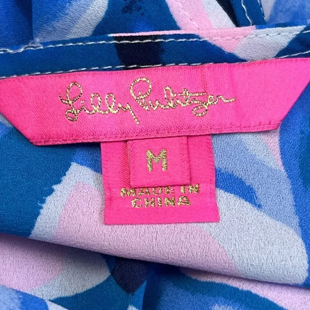 Lilly Pulitzer Tops Lilly Pulitzer Iona Top Pink Tropics Heat Wave Women’s M - Picture 11 of 12